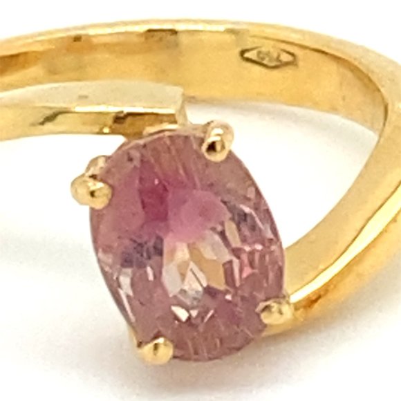 Padparadscha Tourmaline 2.52ct Solid 18K Gold Ring - Picture 7 of 7